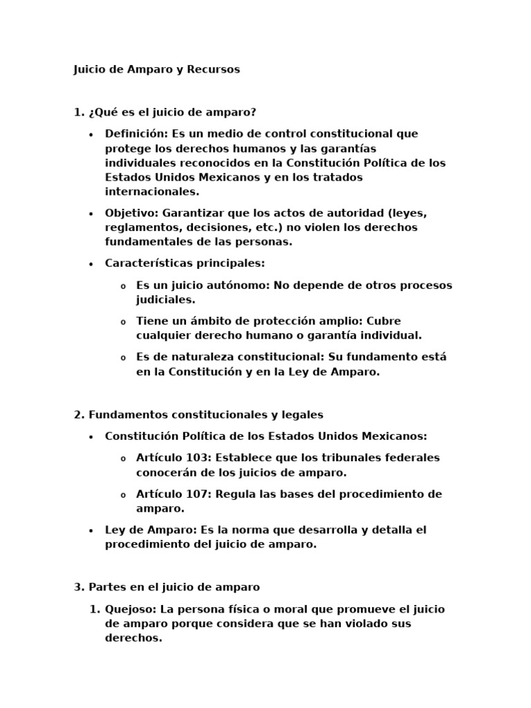 Juicio de Amparo: Tipos y Recursos | PDF | Justicia | Crimen y violencia