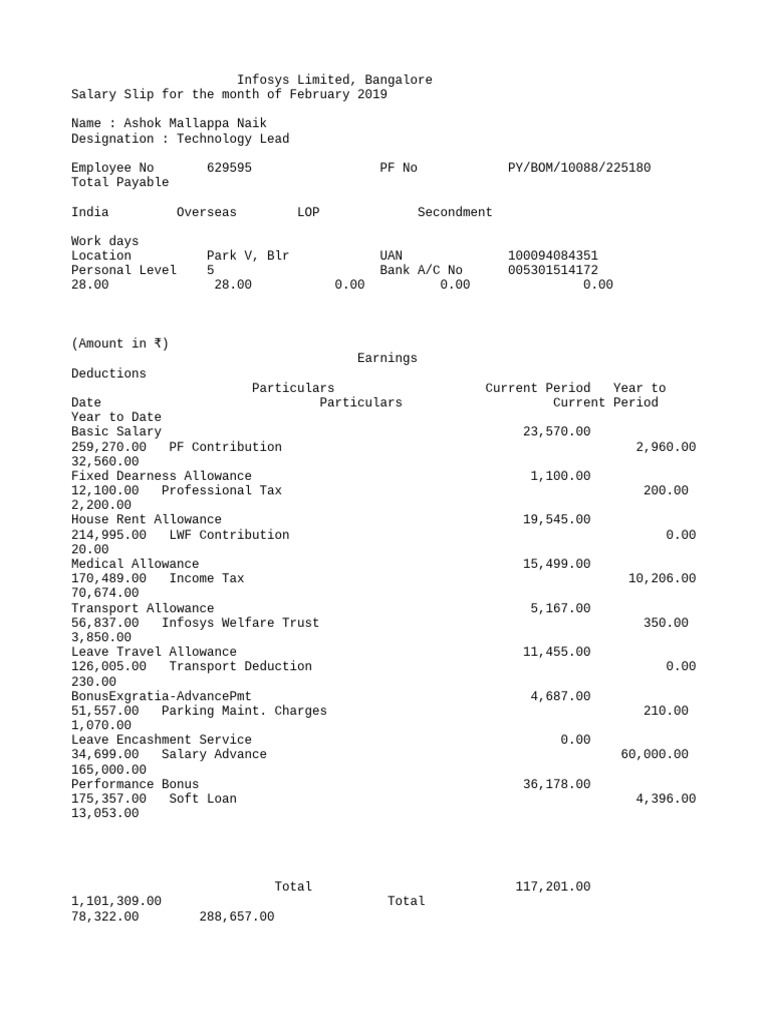 February 2019 Salary Slip & Tax Summary | PDF | Tax Deduction | Taxes