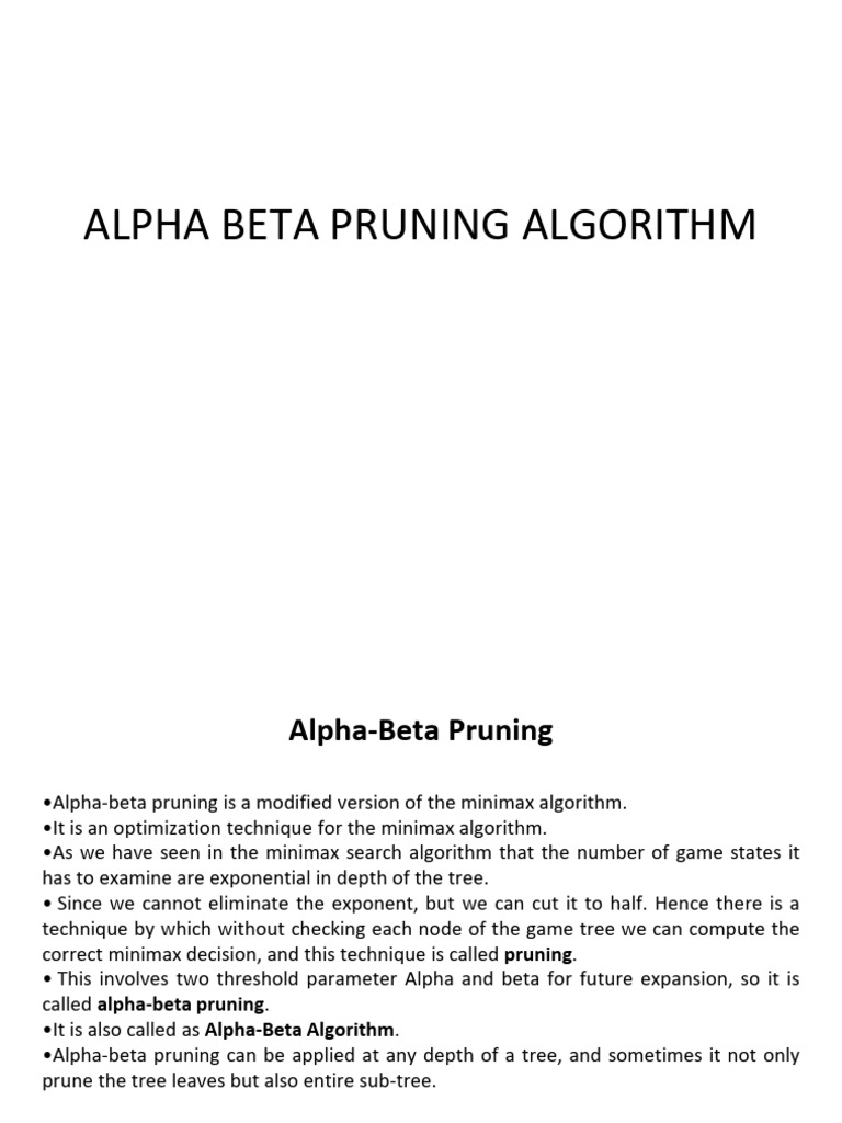 Alpha Beta Pruningalgorithm-unit 2 | PDF | Theoretical Computer Science ...