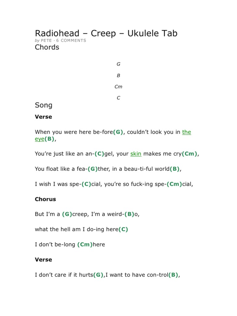 The Only Exception Chords Ukulele