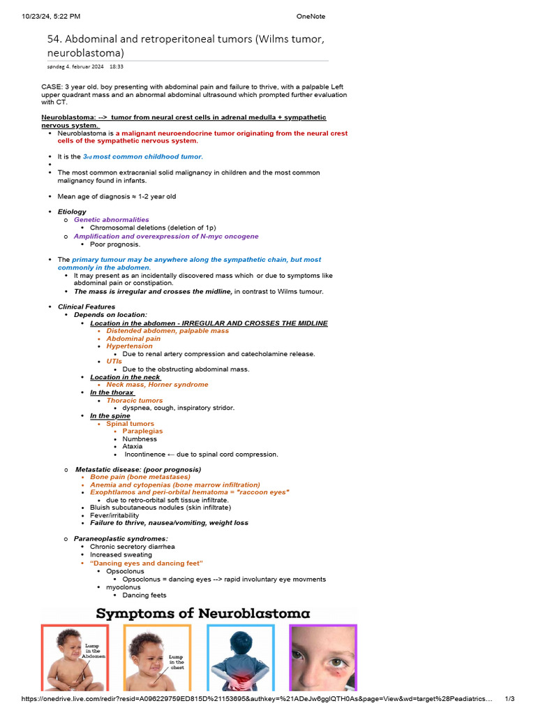Topic General 40 Abdominal Tumours Wilms Tumor and Neuroblastoma | PDF ...