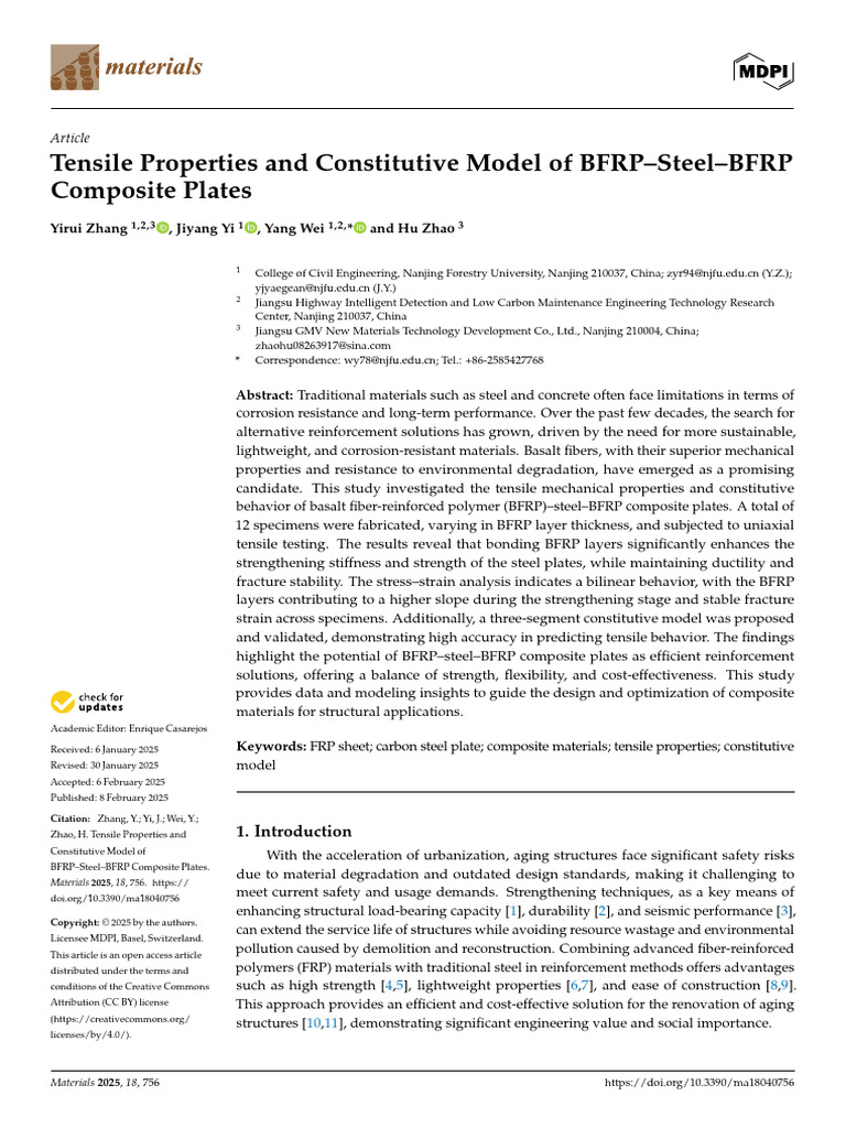Materials 18 00756 | PDF | Strength Of Materials | Composite Material