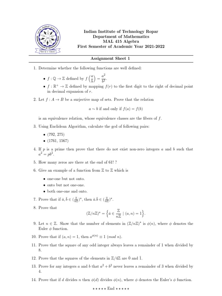 Tutorial Sheet 1 (Basics) | PDF