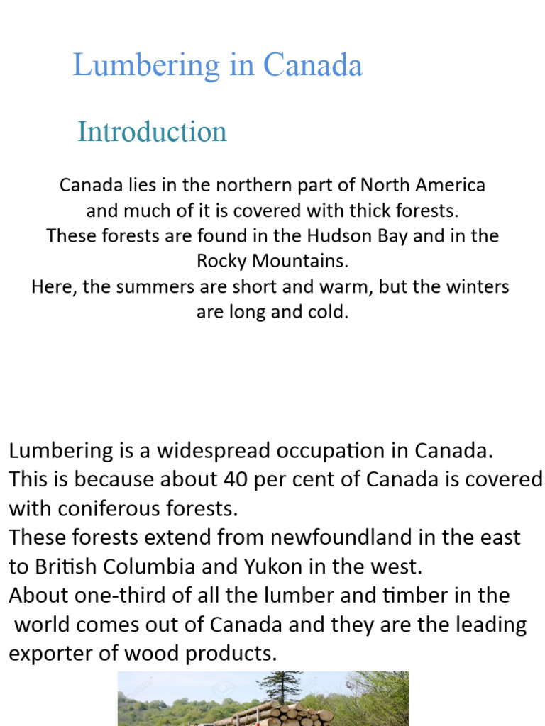Lumbering Industry in Canada | PDF