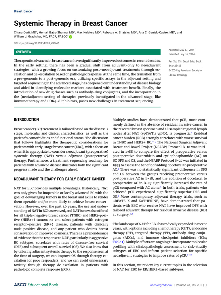 Neoadjuvant Therapy in Early Breast Cancer | PDF | Breast Cancer | Medicine