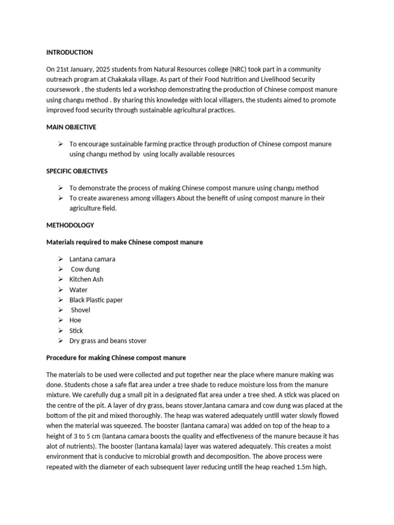 Chinese Compost Manure Workshop Guide | PDF | Compost | Manure