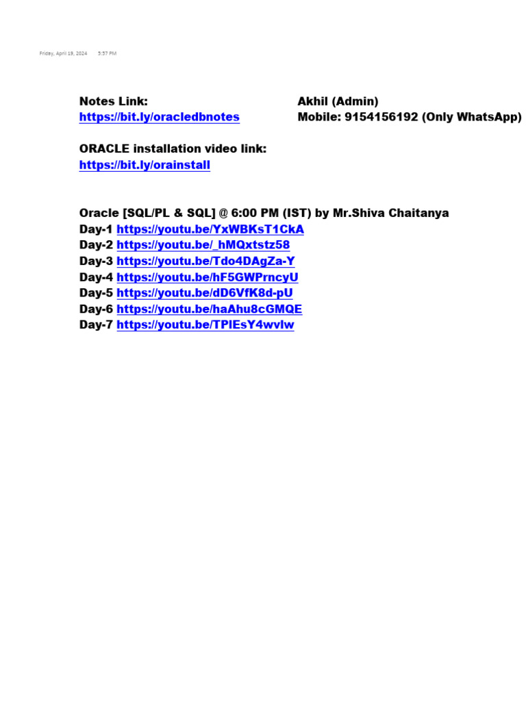 Oracle Database Management Basics | PDF | Sql | Databases
