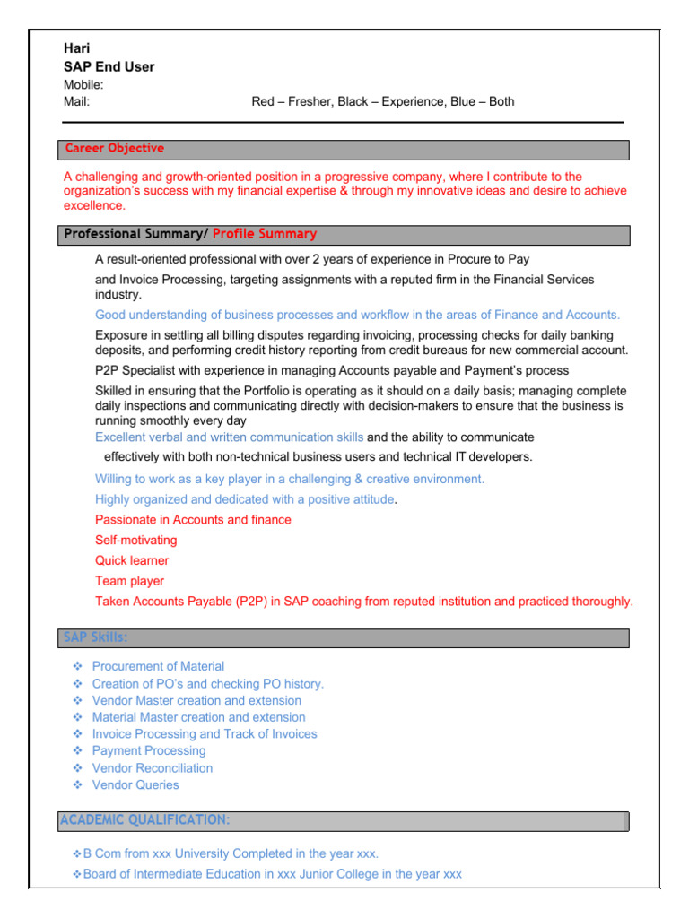 SAP End User with P2P Expertise | PDF | Accounts Payable | Invoice