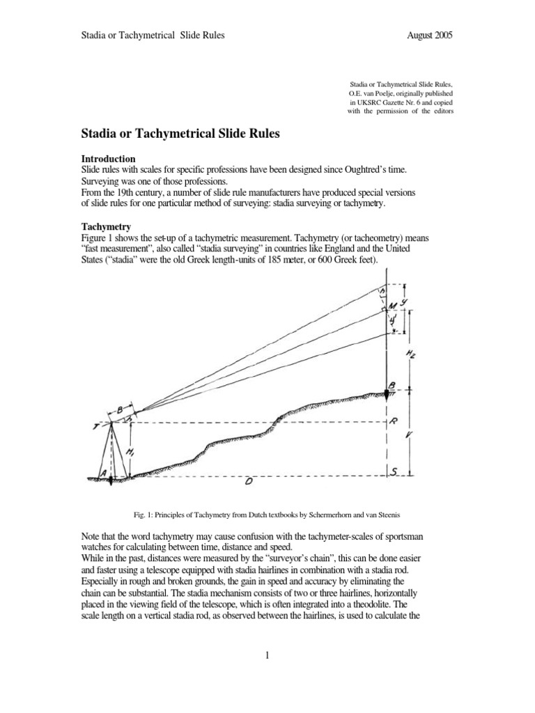 Stadia Trigonometric Functions Surveying