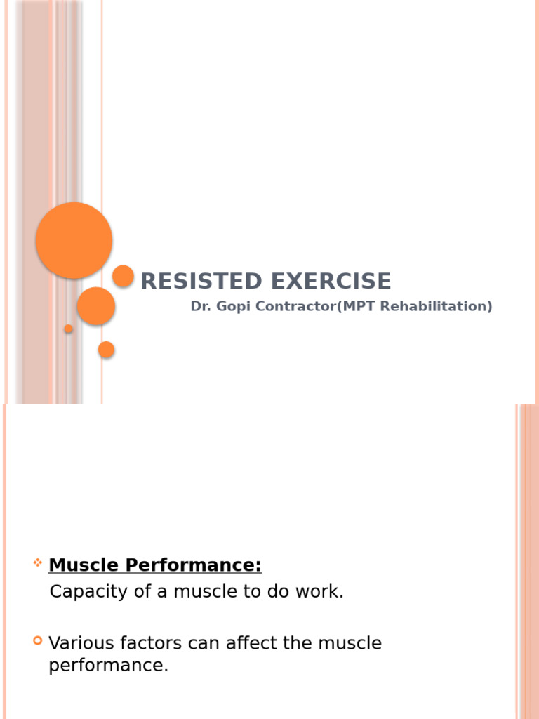 Resisted Exercise: Strength & Endurance Training | PDF | Strength ...