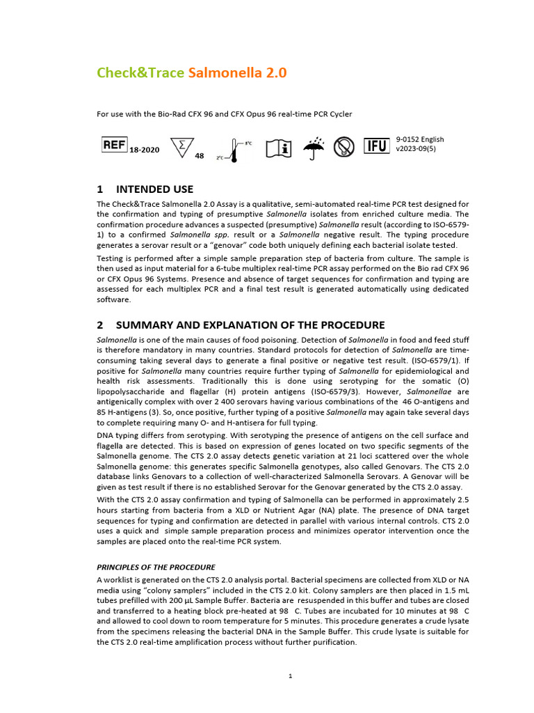 Salmonella Detection PCR Assay Guide | PDF | Polymerase Chain Reaction ...
