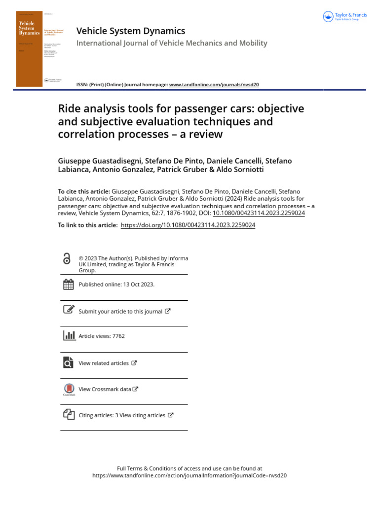 Ride Quality Analysis Tools Review | PDF | Root Mean Square ...