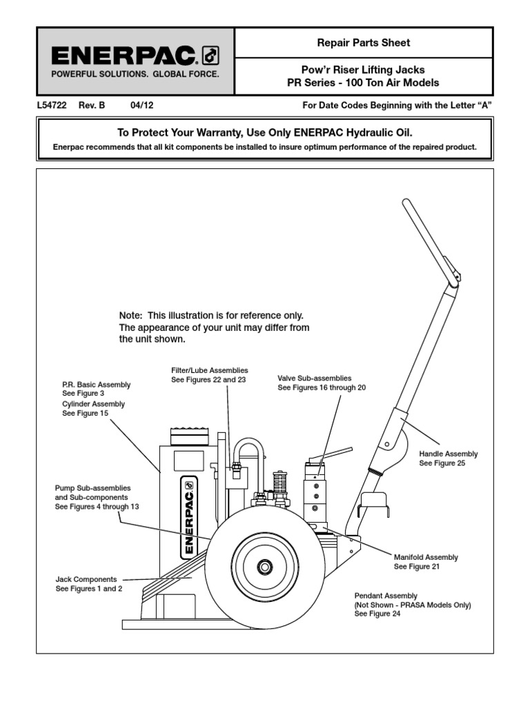 100 Ton Pow’r Riser Jack Parts Guide | PDF | Mechanical Engineering