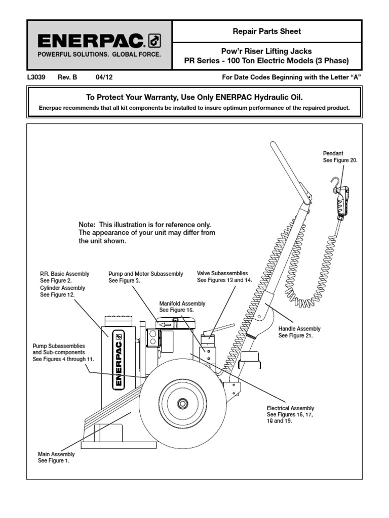 Pow’r Riser 100 Ton Repair Parts Guide | PDF | Elevator | Equipment