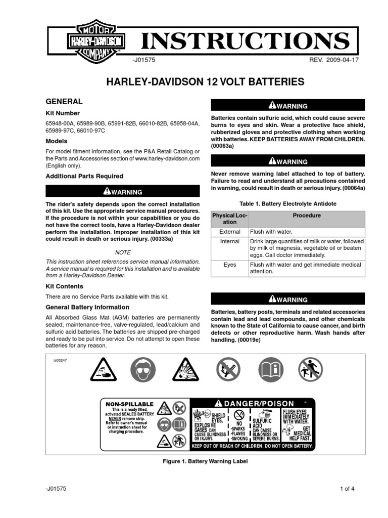 Harley-J01575 | Battery Charger | Battery (Electricity)