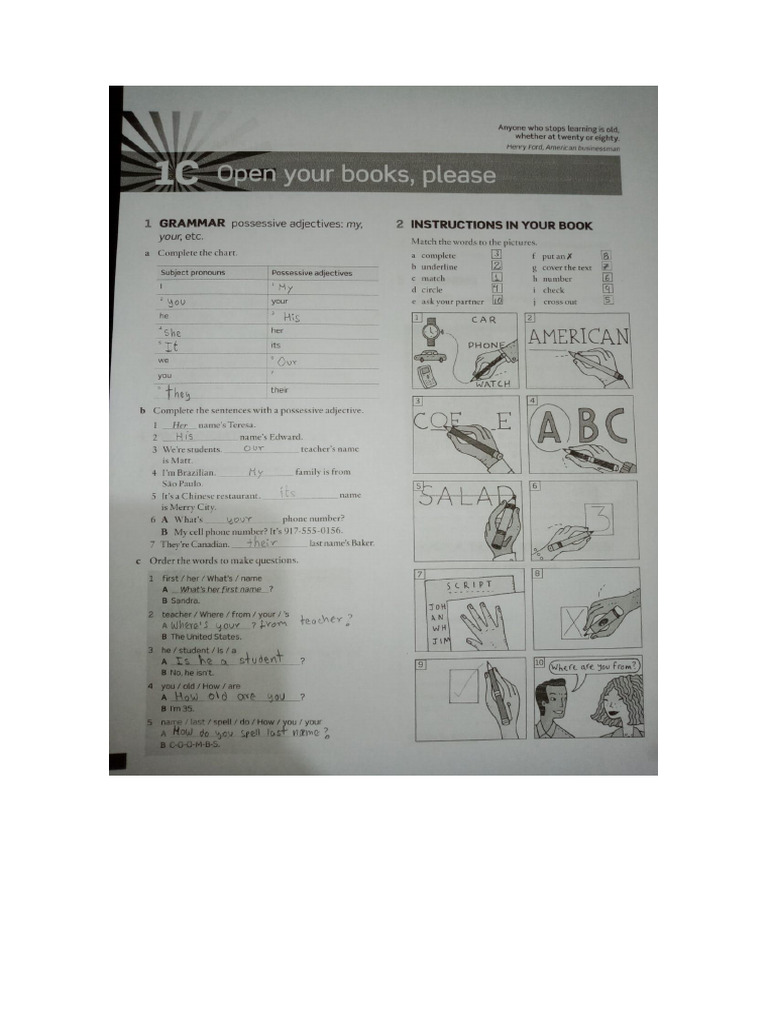 Workbook 1C, 2B y 2C | PDF