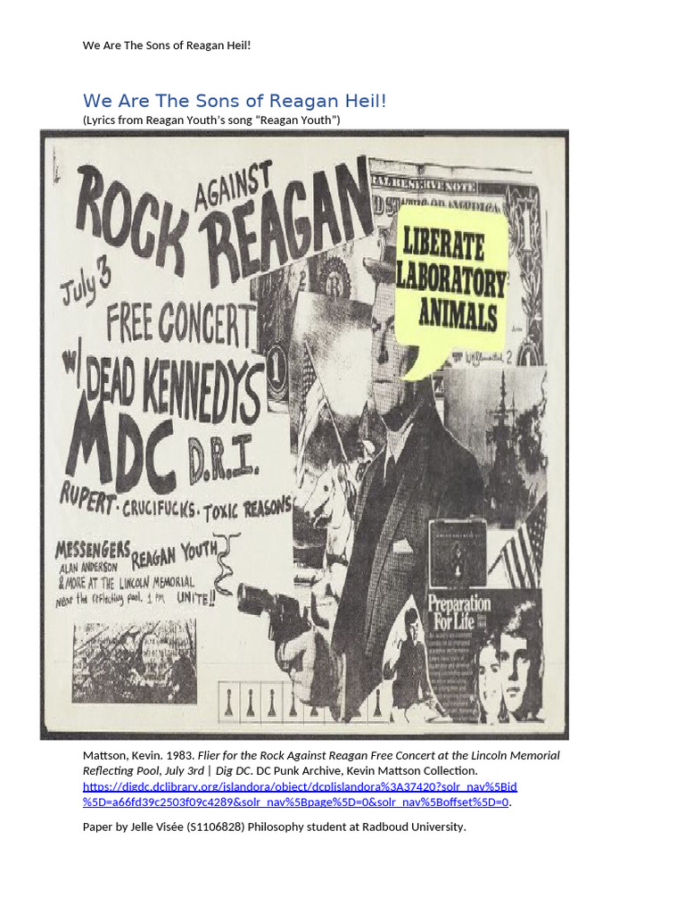 Rock Against Reagan: Punk's Political Protest | PDF | Ronald Reagan