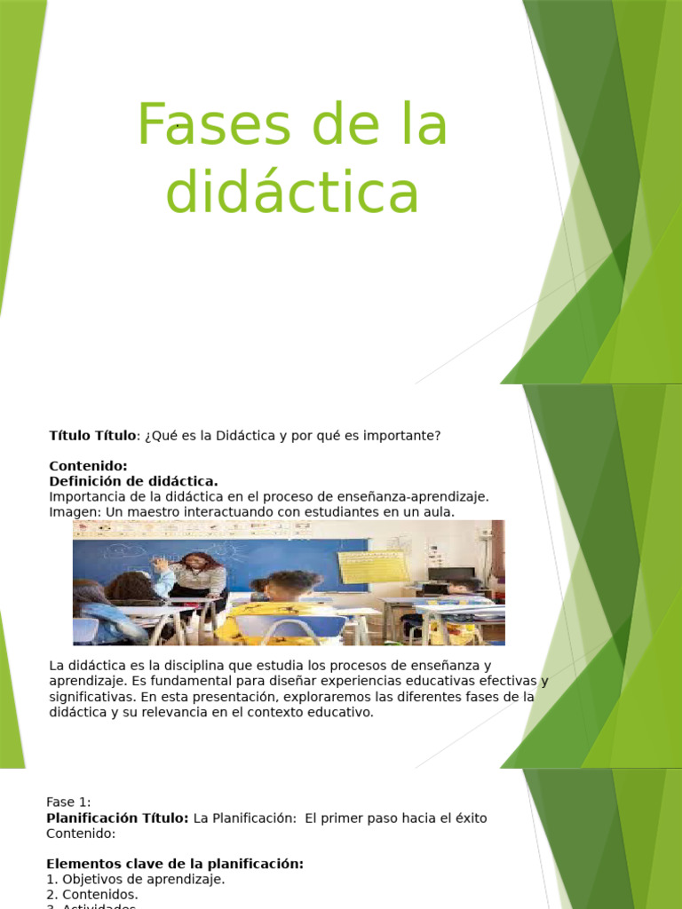 Fases clave de la didáctica educativa | PDF | Evaluación | Enseñando