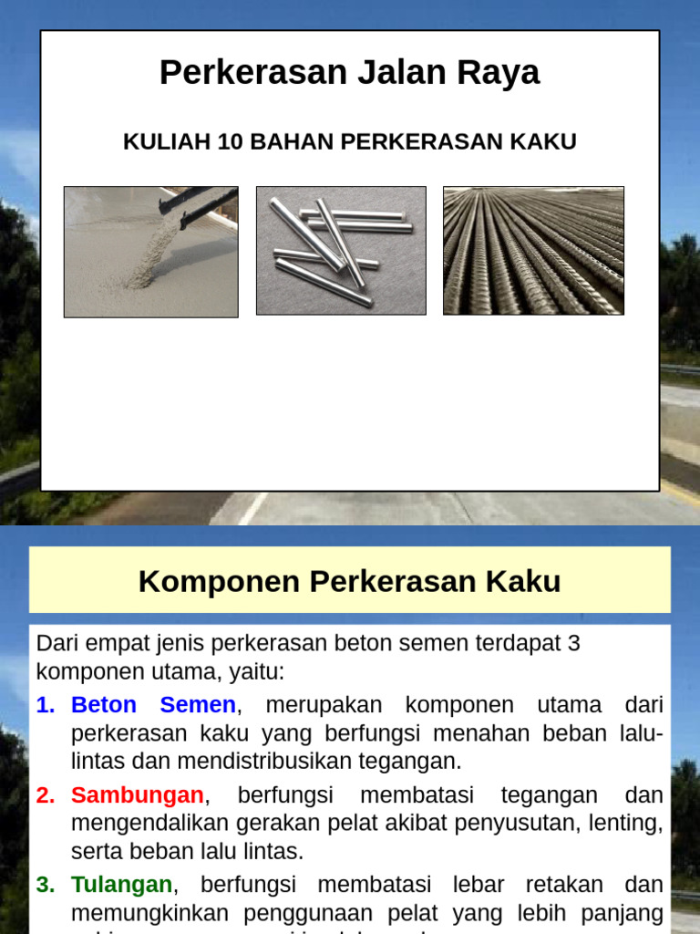 Komponen Perkerasan Kaku Jalan Raya | PDF
