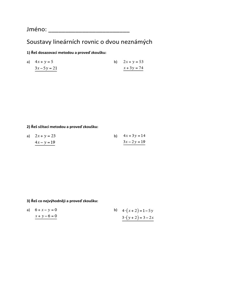 PL - Soustavy Rovnic | PDF