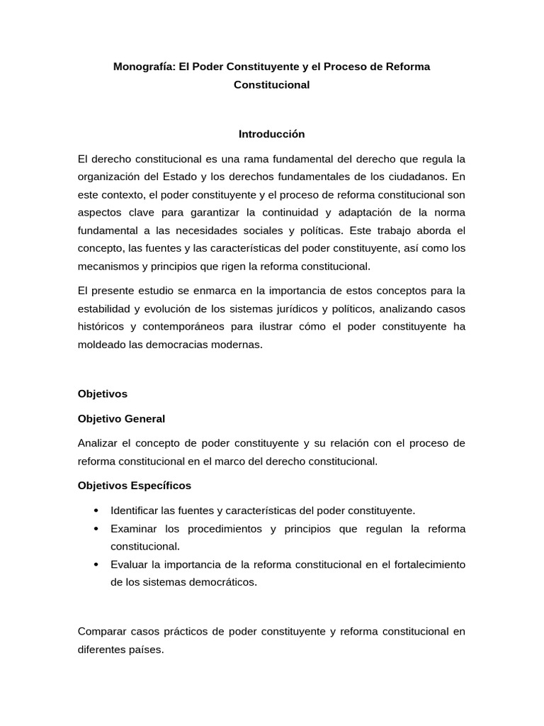 Poder Constituyente y Reforma Constitucional | PDF | Constitución ...