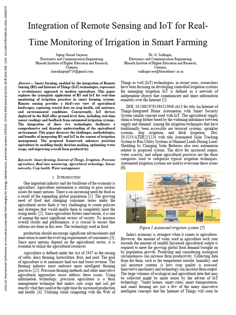 Smart Farming: IoT & RS in Irrigation | PDF | Internet Of Things ...