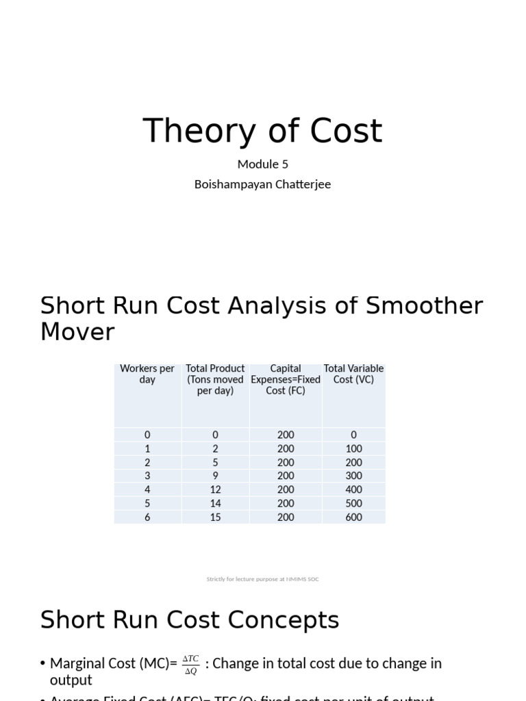 Theory of Cost - FINAL | PDF | Marginal Cost | Average Cost