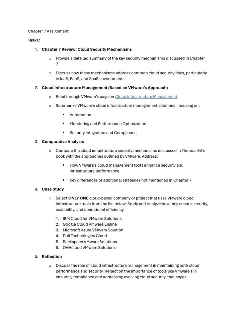 Cloud Security Mechanisms & VMware Insights | PDF