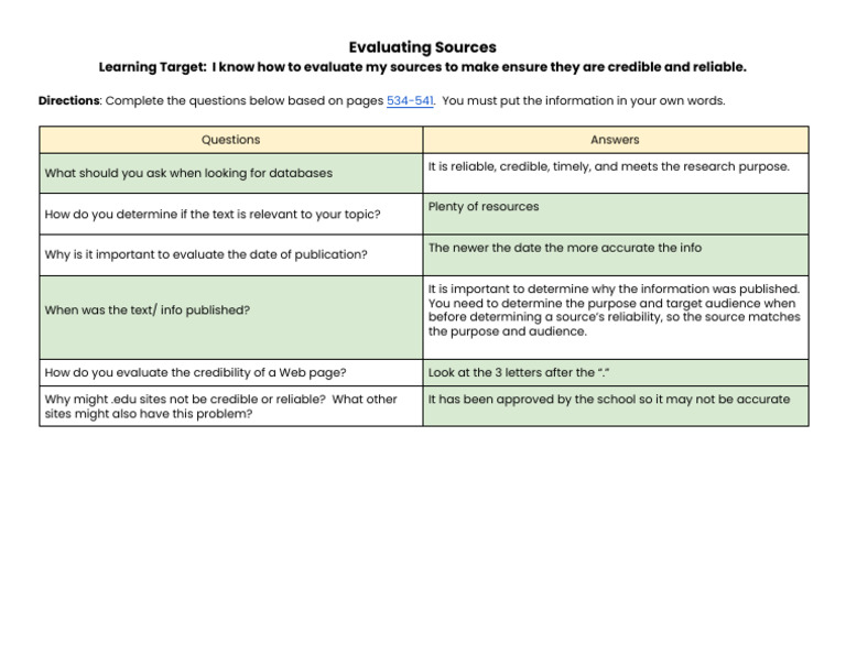 8B - 2023 Evaluating Sources | PDF