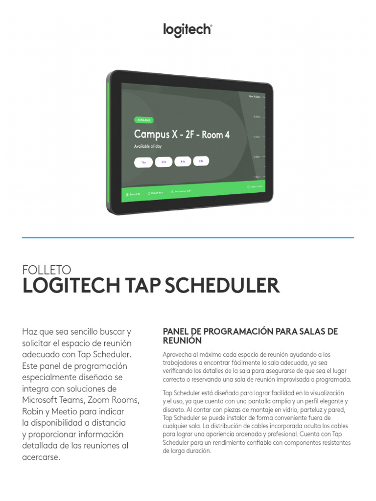 Logitech Tap Scheduler: Folleto | PDF | Informática | Tecnología de ...