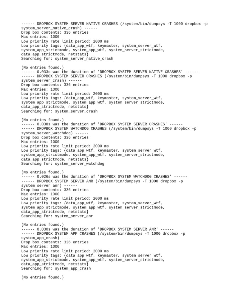 Dropbox System Server Crash Report | PDF | Kernel (Operating System ...