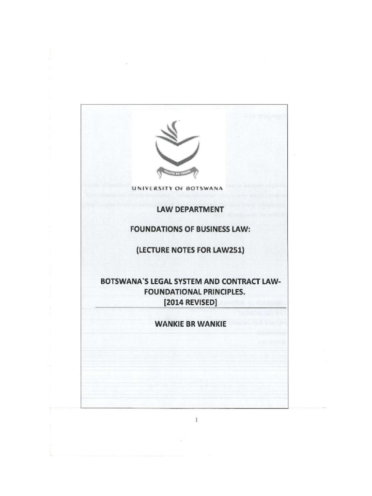 Law 251 Complete Notes | PDF