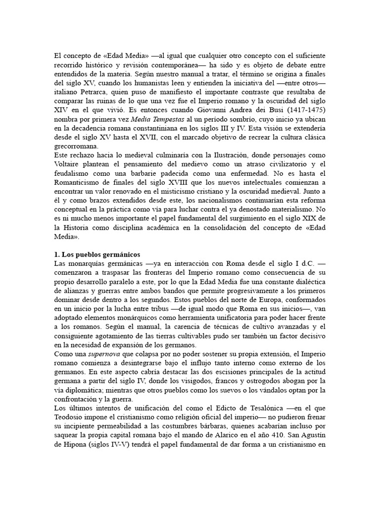 Orígenes y evolución de la Edad Media | PDF | Edades medias | imperio ...