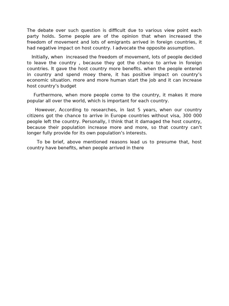 Impact of Emigration on Host Countries | PDF