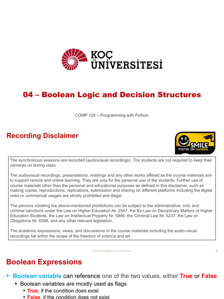 Python Boolean Logic & Decision Structures | PDF | Boolean Data Type ...