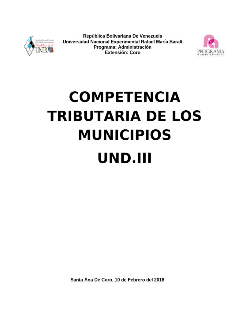 Competencias Tributarias Municipales en Venezuela | PDF | Impuestos ...