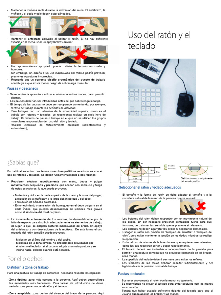 Uso Adecuado Del Mouse | PDF | Síndrome del túnel carpiano