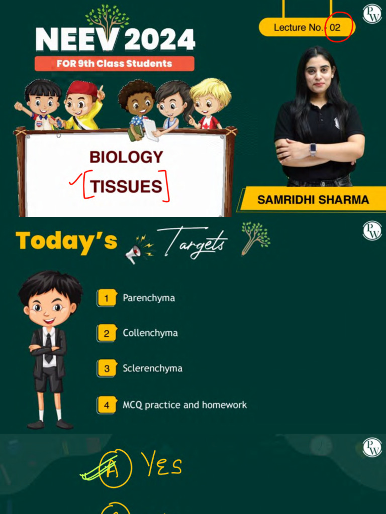 Tissues 02 - Class Notes - (Neev 2024) | PDF