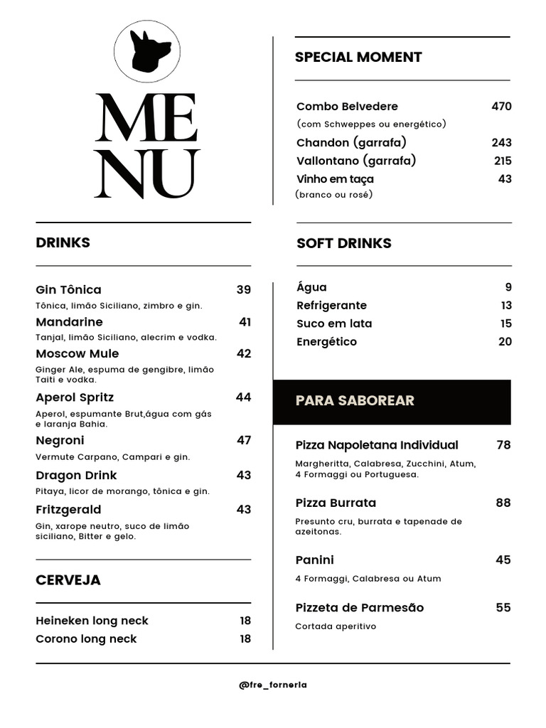 Drinks and Simple Food Menu | PDF | Food And Drink Preparation ...