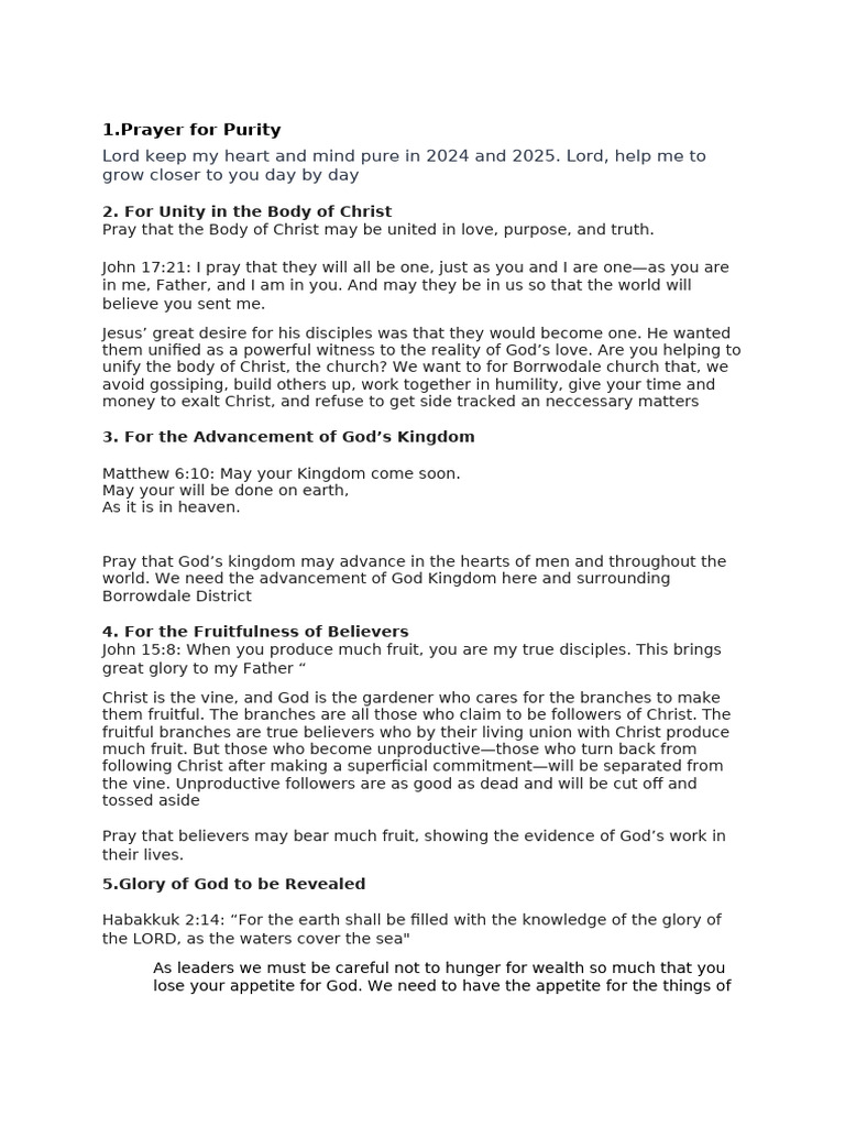Prayer Points 2 | PDF | Jesus | Prayer