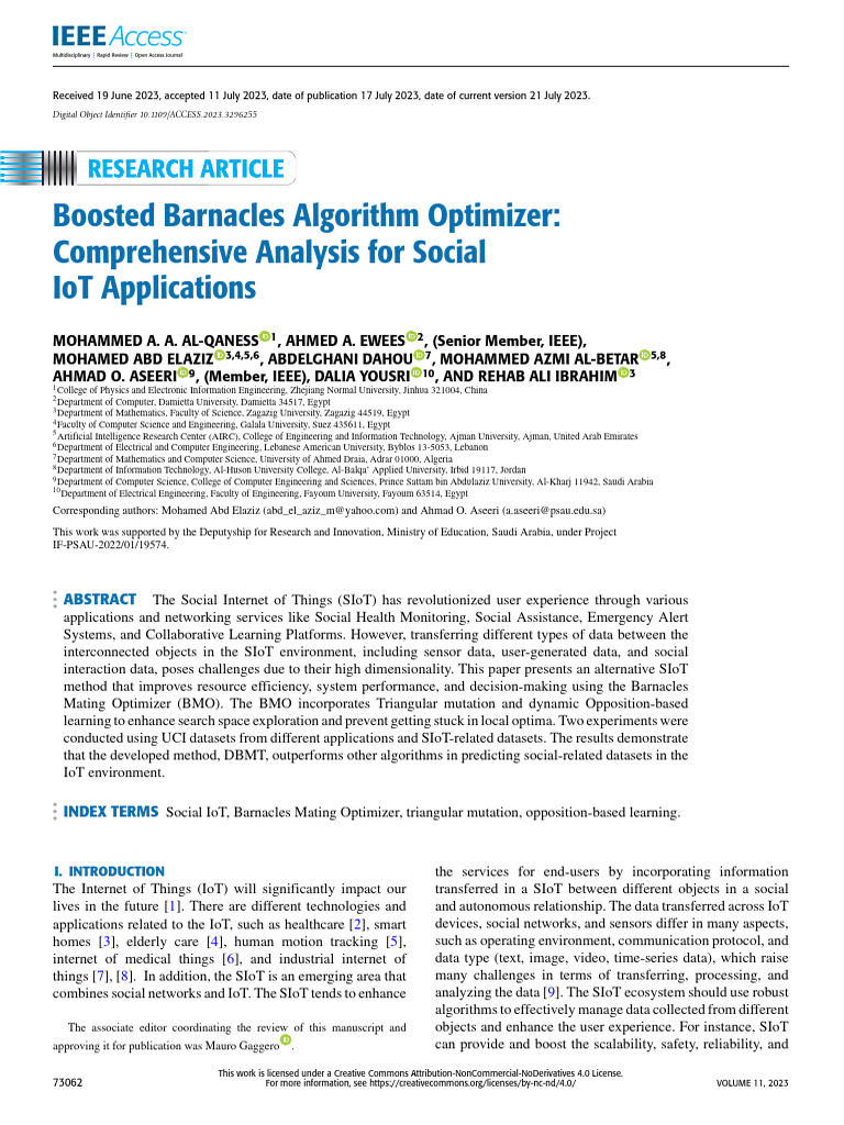 Boosted Barnacles Algorithm for SIoT | PDF | Sensitivity And ...