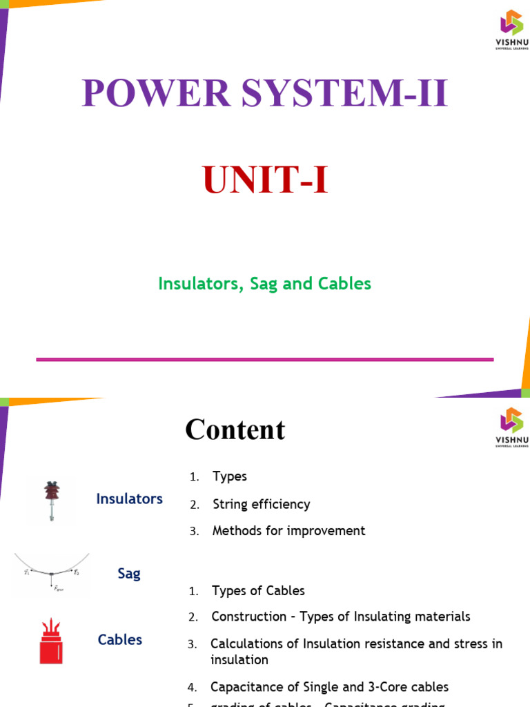 Unit I | PDF | Insulator (Electricity) | Electric Power Transmission