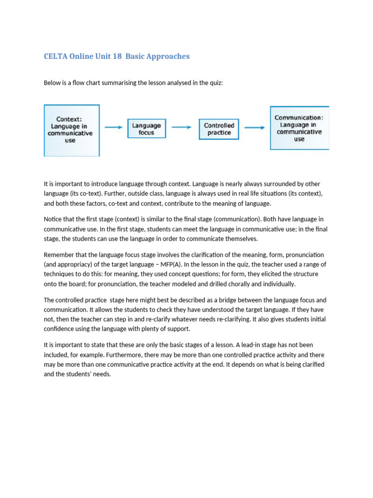 CELTA Teaching Strategies | PDF