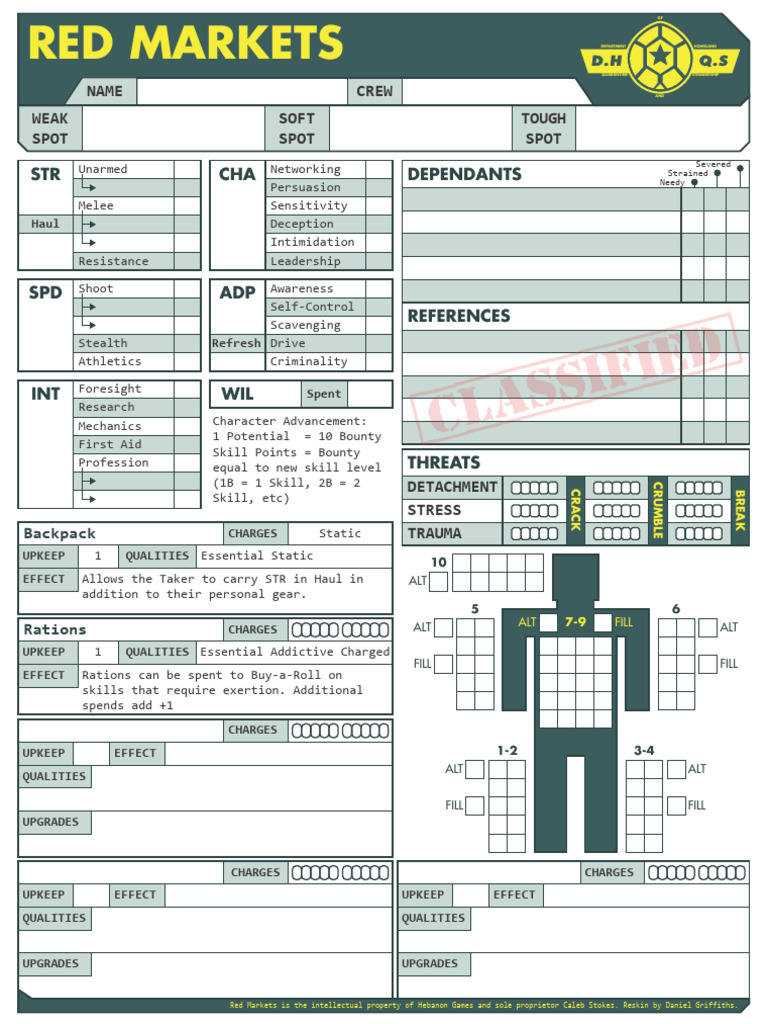 Red Markets Character Management Guide | PDF