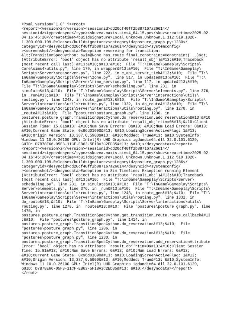 Sims 4 Desync Error Report Analysis | PDF | Computing Platforms ...