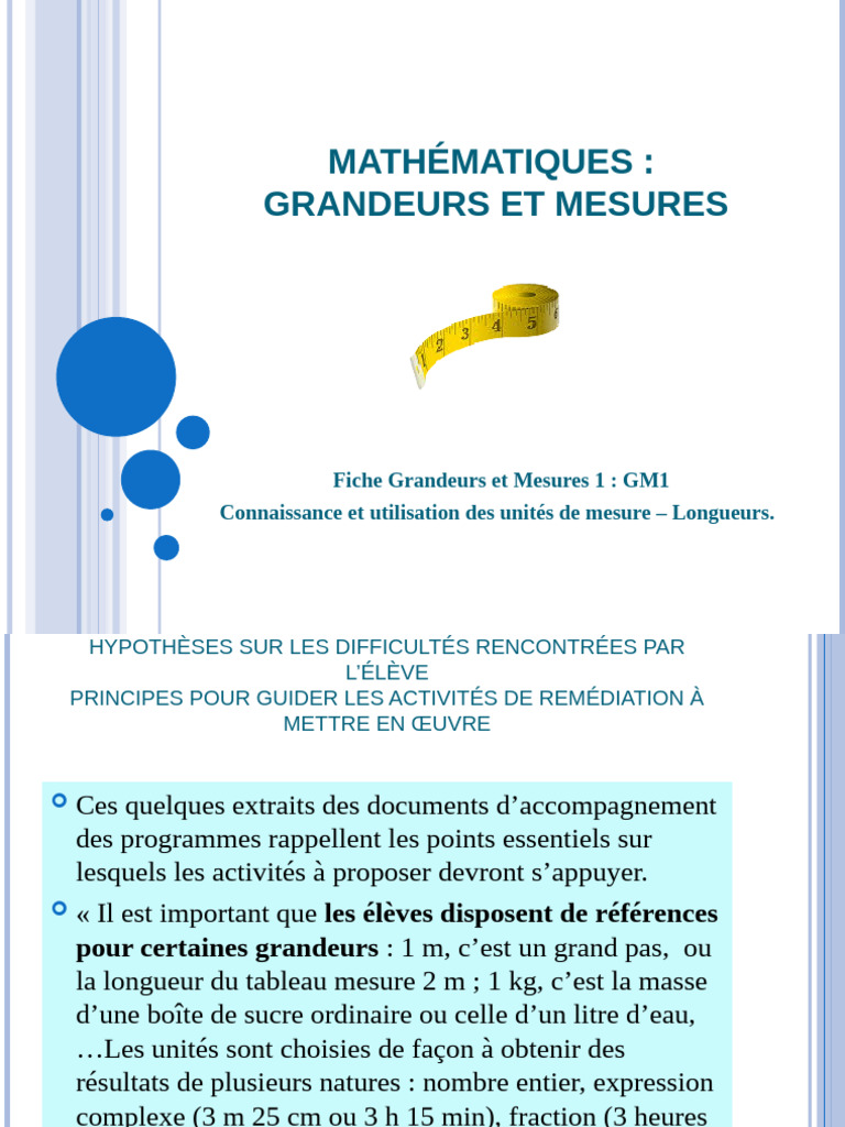 Grandeurs et Mesures en Mathématiques | PDF | Heure | Longueur