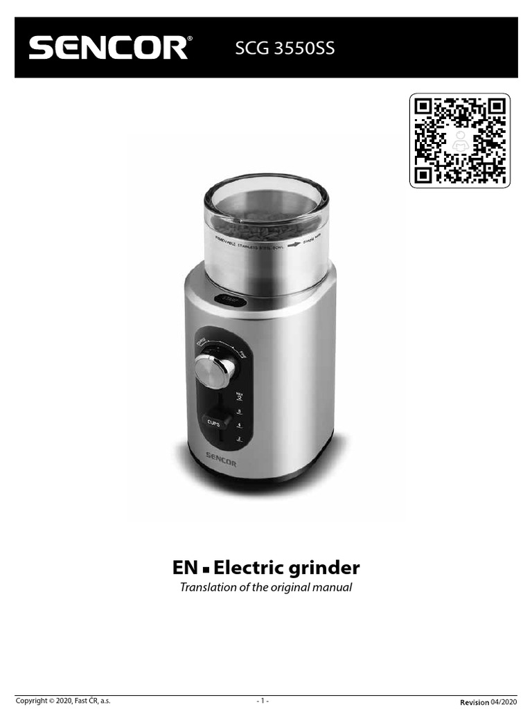 Sencor_SCG 3550SS_EN | PDF | Ac Power Plugs And Sockets | Coffee