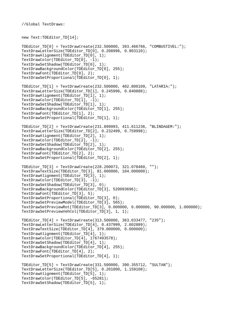 TextDraw Setup for Developers | PDF