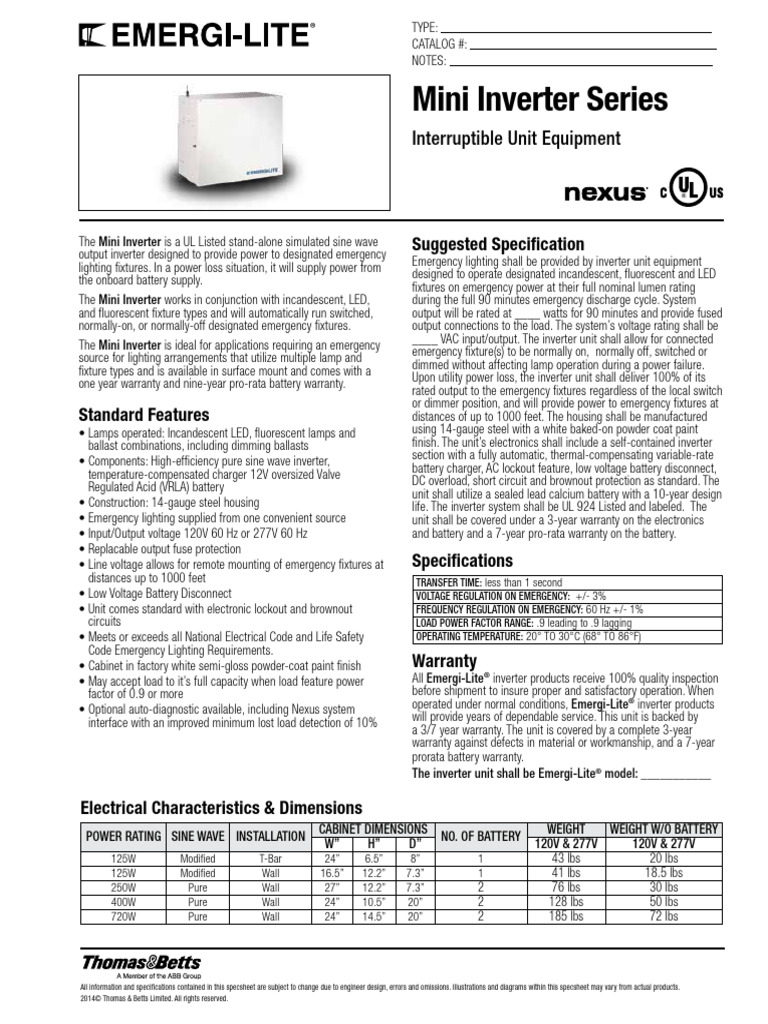 EL US - Mini Inverter Specifications | PDF | Power Inverter ...