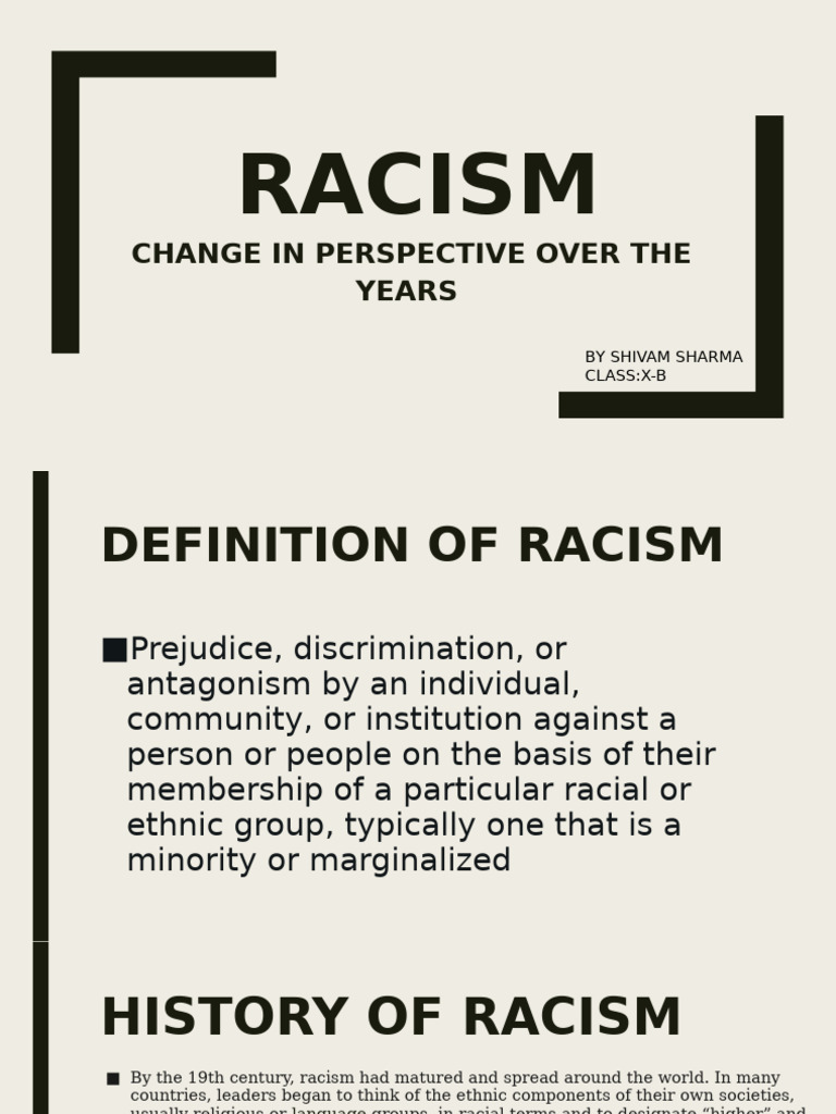 Evolution of Racism: History and Impact | PDF | Racism | Discrimination ...